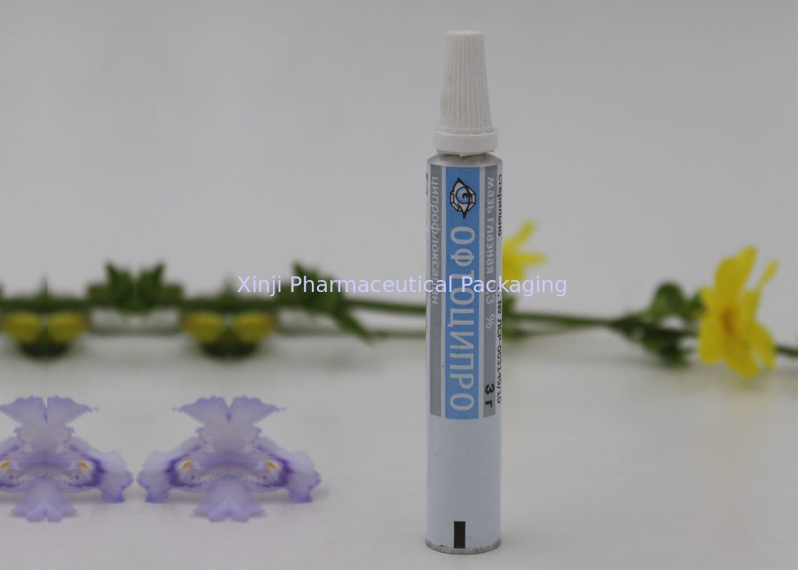 Collapsible Aluminum Squeeze Tubes For Eye Ointment Plastic Nozzle