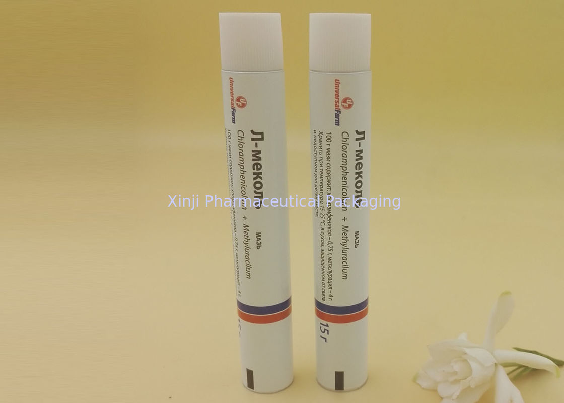 Screw Cap Metal Tube Packaging , Color Printing Ointment / Cream Packaging Tubes