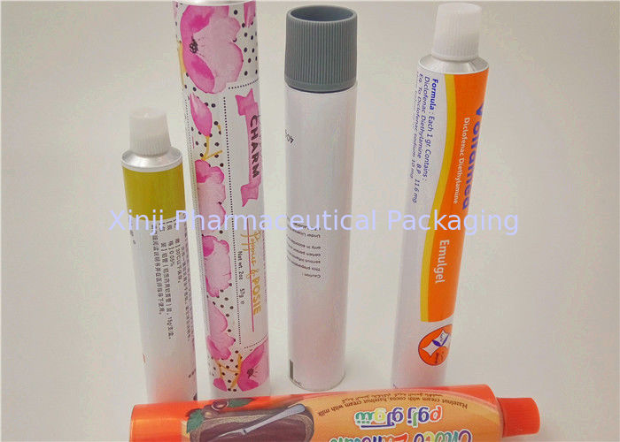 Colorful Squeeze Aluminum Cosmetic Tubes For Hand Cream / Face Ointment