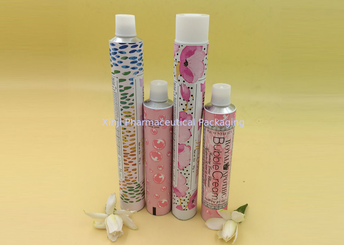 Colorful Empty Cosmetic Tubes With Full Round Cap , Aluminium Tubes For Cosmetics