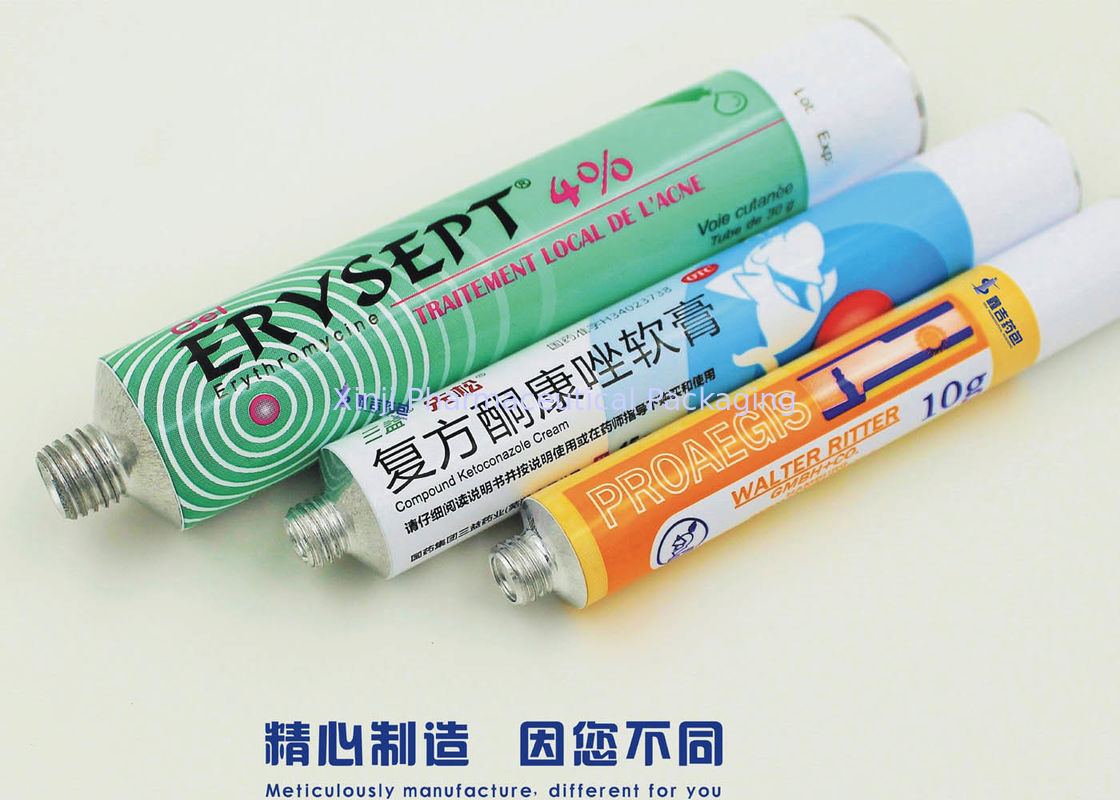 Different Volume Packaging Aluminum Squeeze Tubes 6 Color Customized Artwork