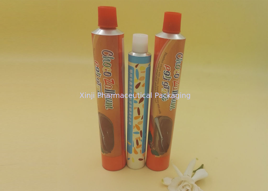 Six Colors Printing Food Packaging Tubes , ISO CFDA Metal Peanut Butter Tubes