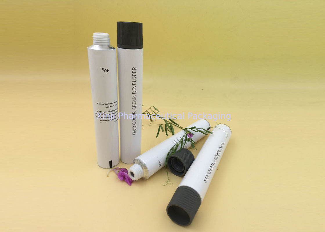 Colorful Printing Aluminum Collapsible Tubes , Soft Metal Cosmetic Containers 