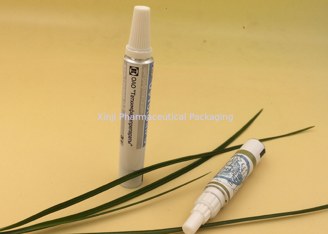 Squeezable 5g Empty Ointment Tubes , Long Nozzle Cosmetic Packaging Containers
