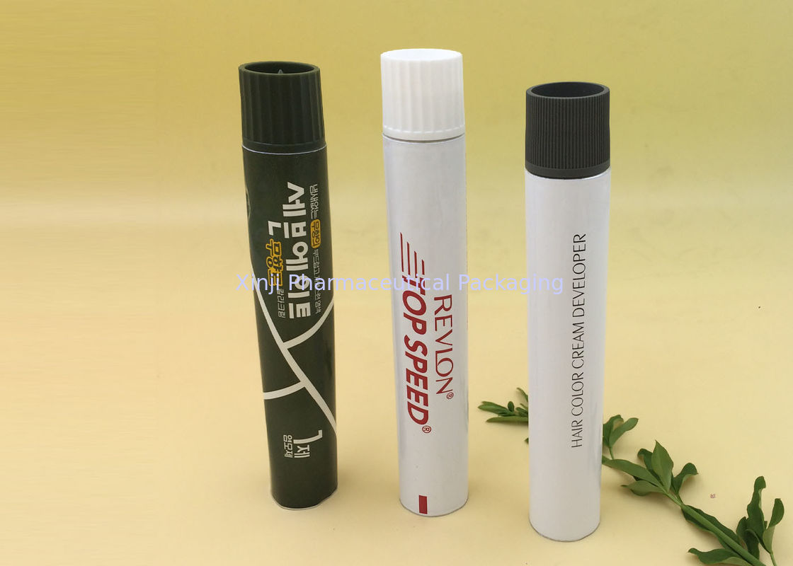 25 Mm Diameter Aluminum Hair Dye Tube , ISO CFDA Squeeze Tube Containers