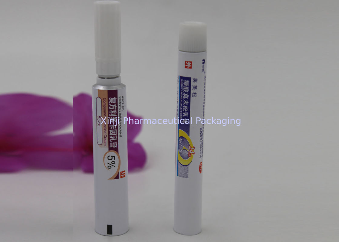 Needle Nose Aluminum Squeeze Tube Packaging With Long Electroplated Cap