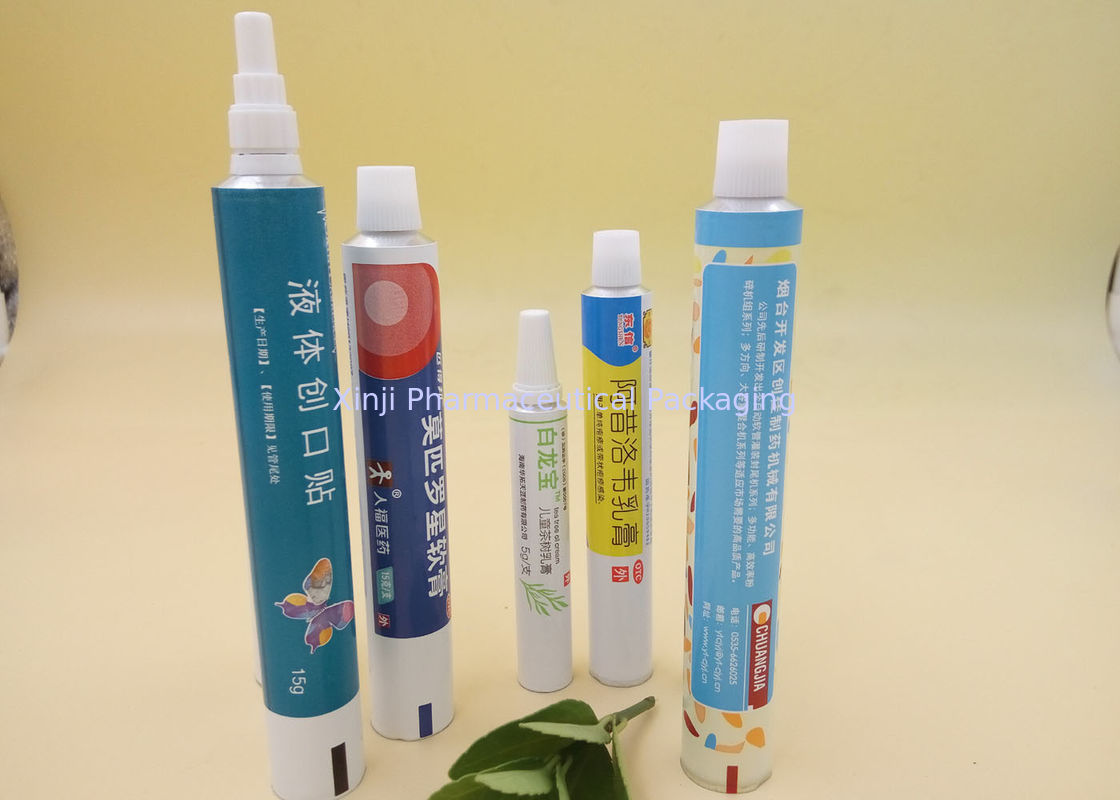 Collapsible Pharmaceutical Printed Tube Packaging Recyclable Aluminum Material