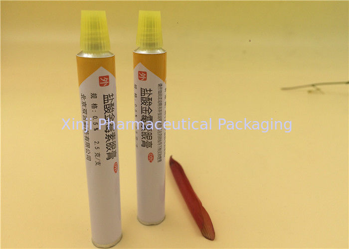 13.5mm Squeeze Aluminum Eye Ointment Tube Customized , ISO / CFDA