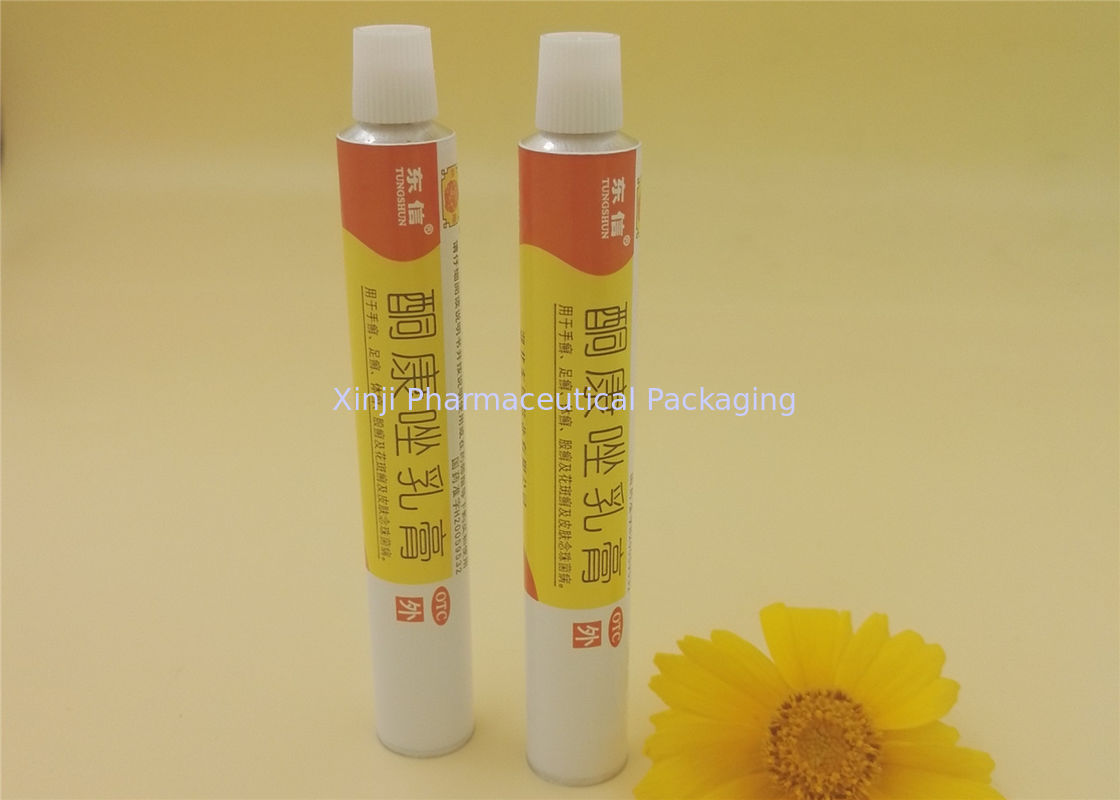 Soft Metal Sqeeze Tubes , Empty Aluminum Ointment Cream Tubes with 6 Colors Printing