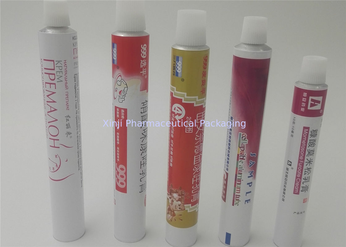 Squeezable Cream Pharma Tube Packaging Shiny Metal Gradually Changing Color